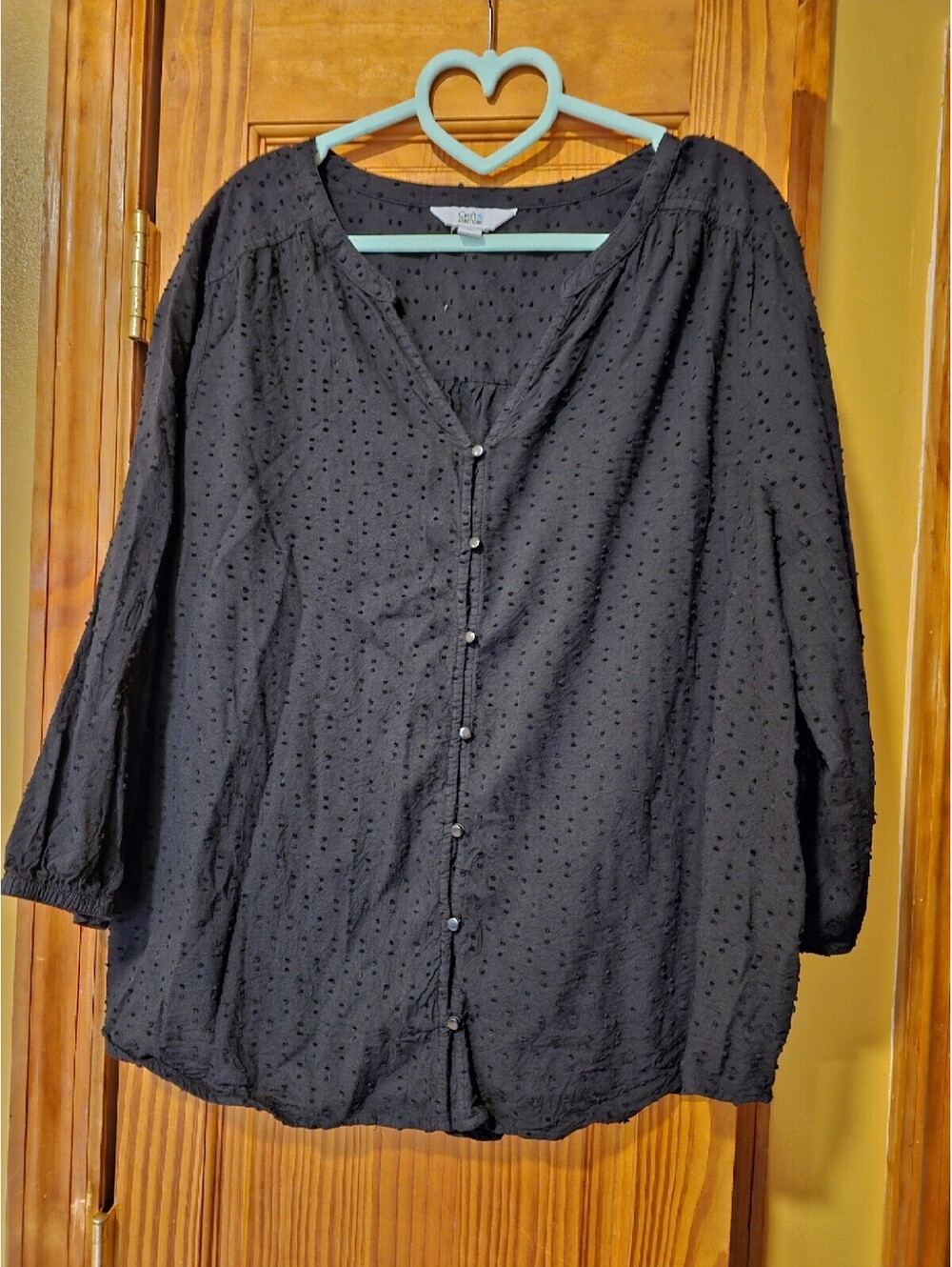 Croft & Barrow Womens Xxl Black Blouse
